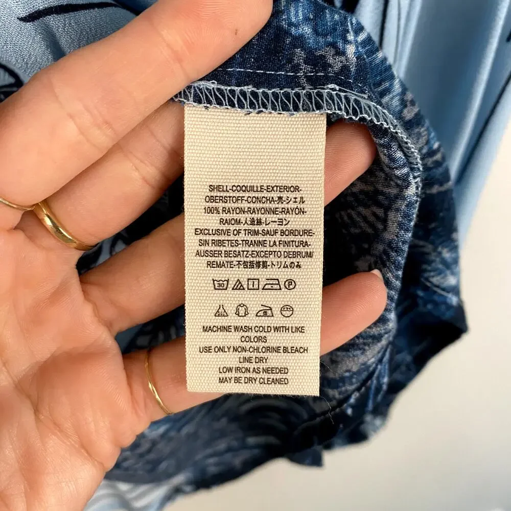 Free People Birds Of A Feather Top Blue Medium - Picture 5 of 7